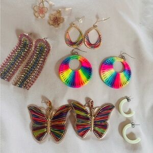 Colorful Boho Earrings Lot